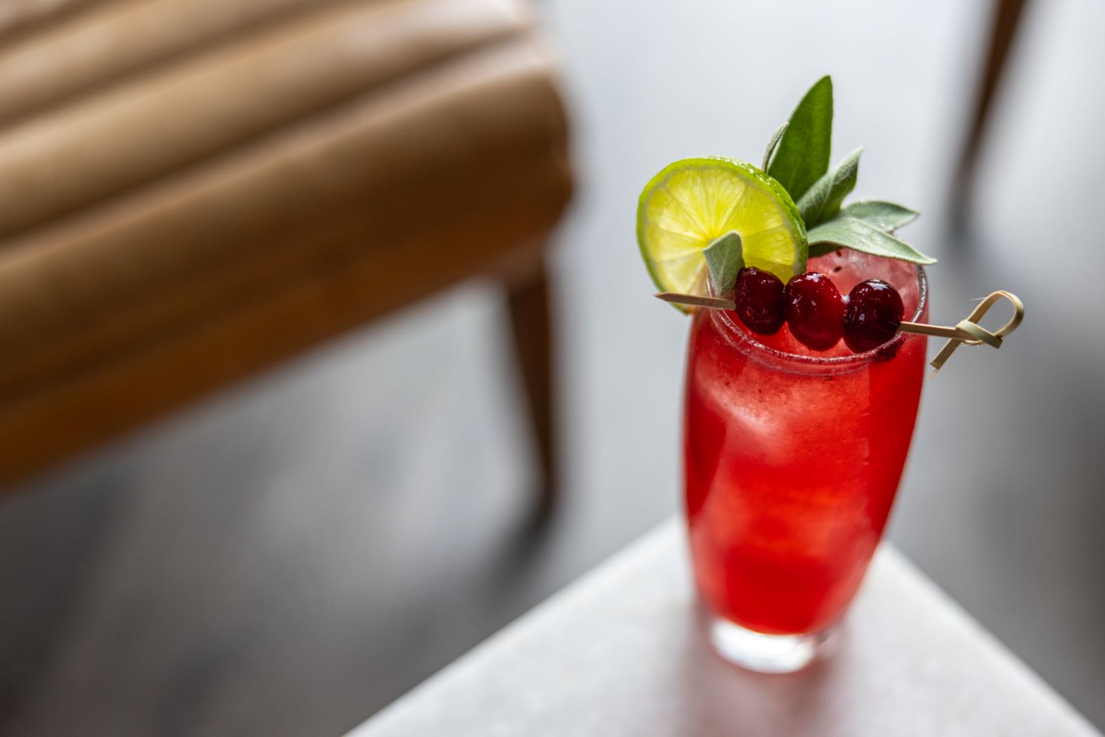 cranberry and sage tonic cocktail